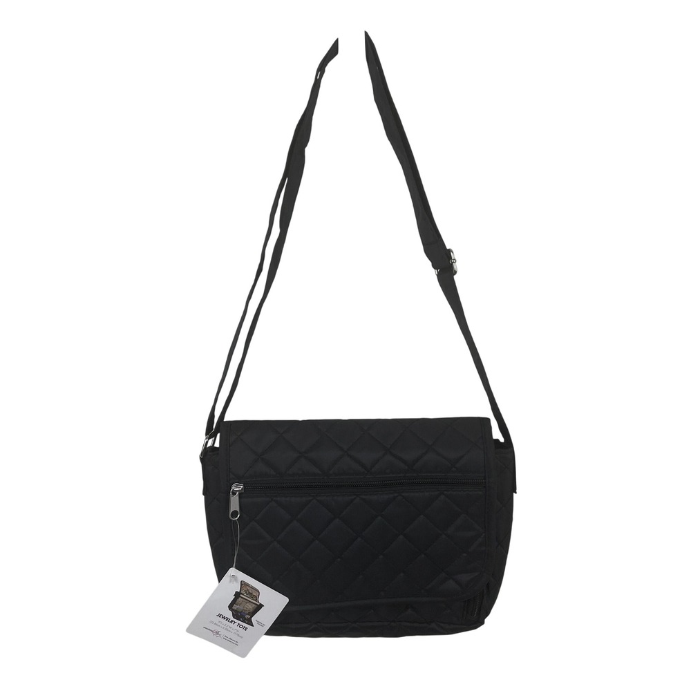 Everything Mary Black Quilted‎ Jewelry Tote Organizer Travel Bag Storage NWT